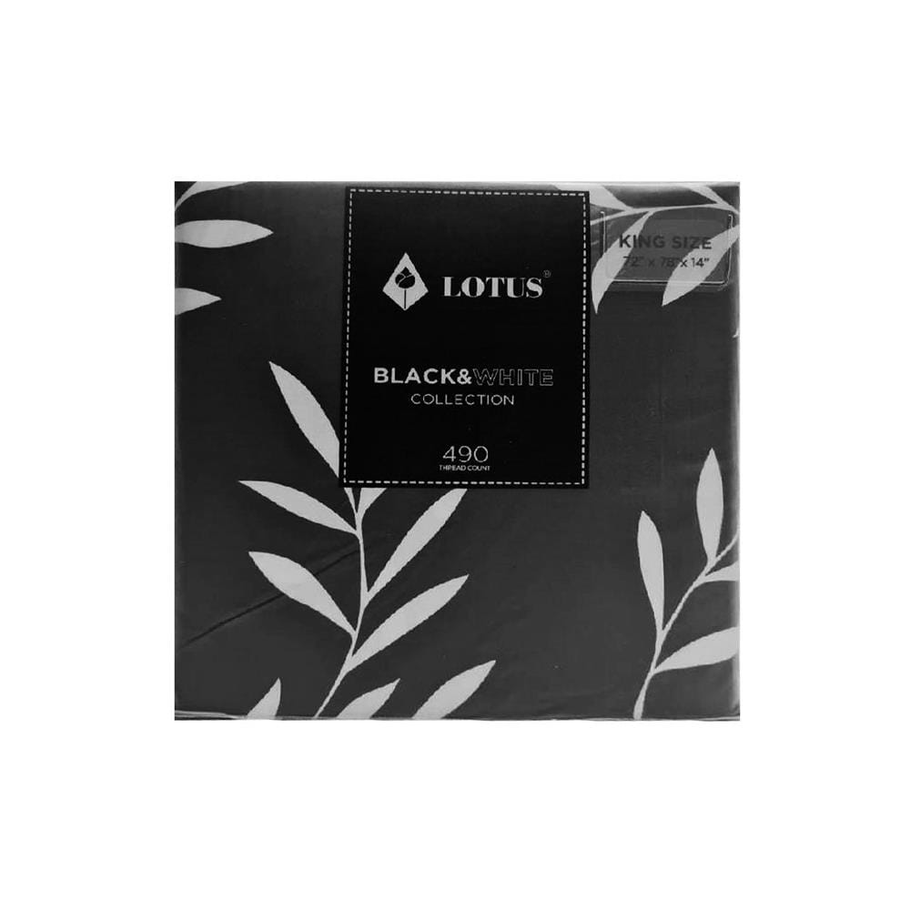 ชุดผ้าปูที่นอน 6 ฟุต 5 ชิ้น LOTUS BLACK&WHITE LI-BW 02B