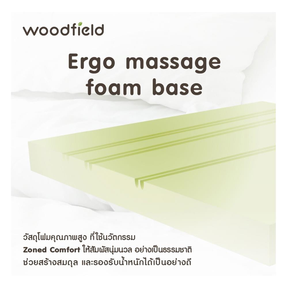 ที่นอนไฮบริด 5 ฟุต สุญญากาศ WOODFIELD รุ่น W-NATURE II พร้อมหมอนหนุน 2 ชิ้น