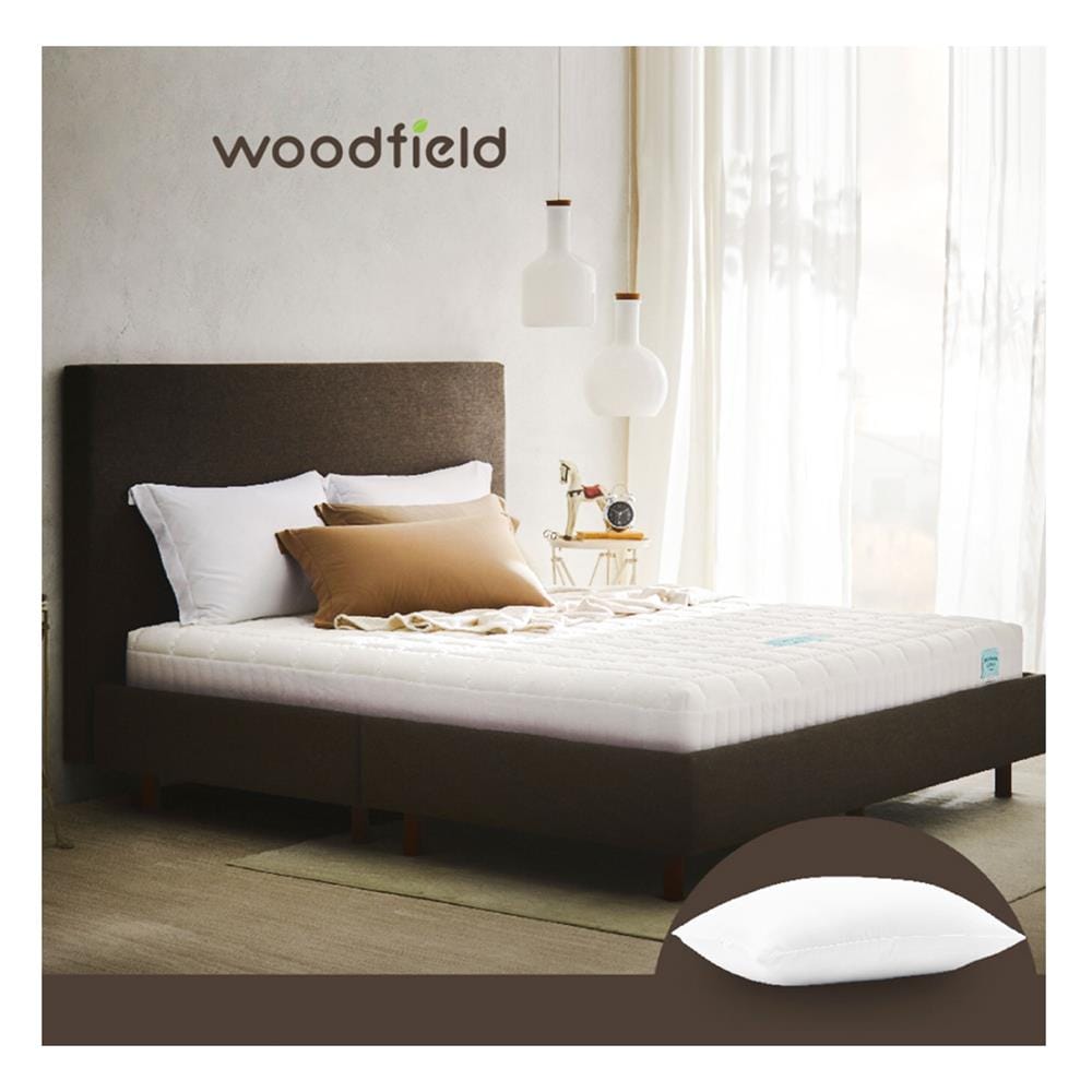 ที่นอนไฮบริด 3.5 ฟุต สุญญากาศ WOODFIELD รุ่น W-NATURE II พร้อมหมอนหนุน 1 ชิ้น