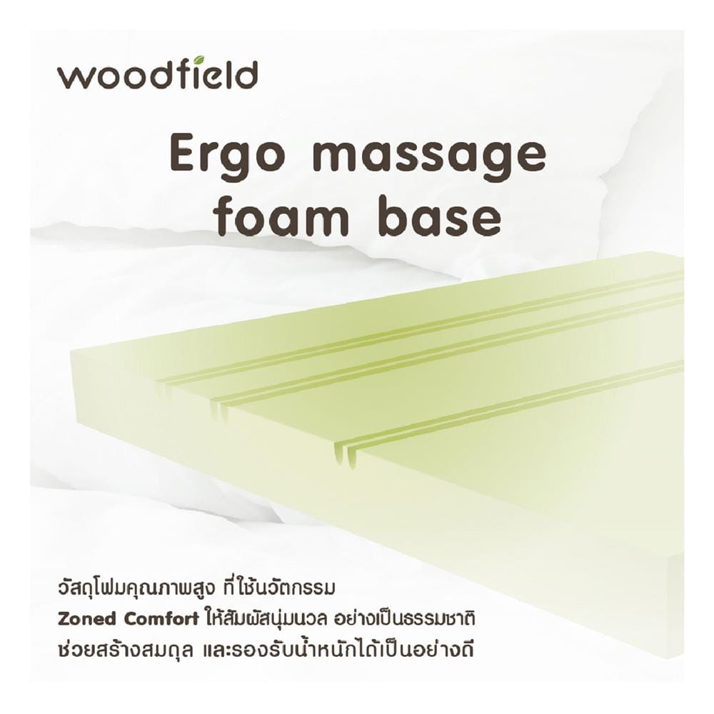 ที่นอนไฮบริด 5 ฟุต สุญญากาศ WOODFIELD รุ่น W-NATURE III พร้อมหมอนหนุน 2 ชิ้น