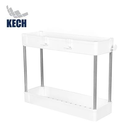 ชั้นวางของพลาสติก 2 ชั้น KECH NIFTY 40X13X31 ซม. สีขาว_0