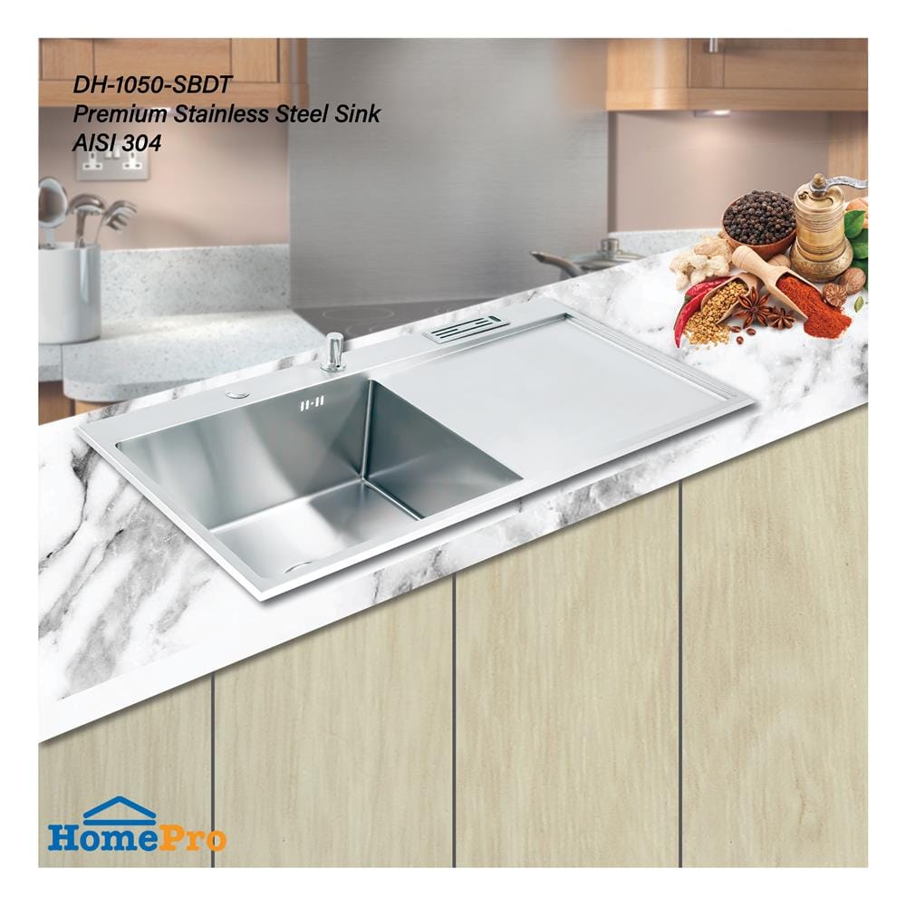 ซิงค์ฝัง 1 หลุม 1 ที่พัก DYNA HOME 10050 SBDT สีเงิน