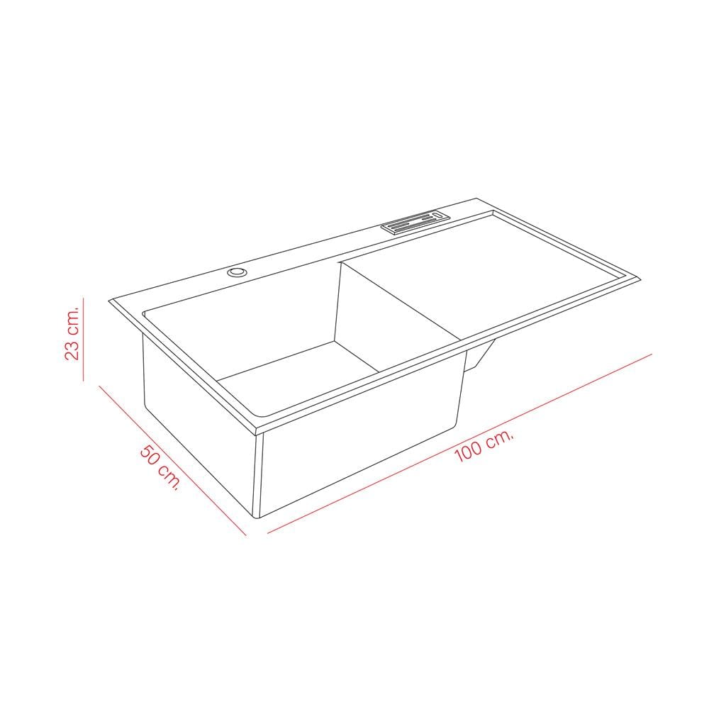 ซิงค์ฝัง 1 หลุม 1 ที่พัก DYNA HOME 10050 SBDT สีเงิน