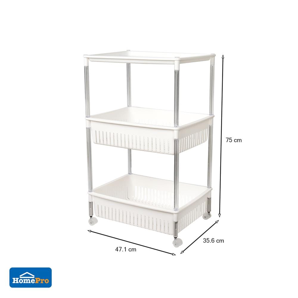 ชั้นวางของ 3 ชั้น มีล้อ KECH LINA 47.1X35.6X75 ซม.