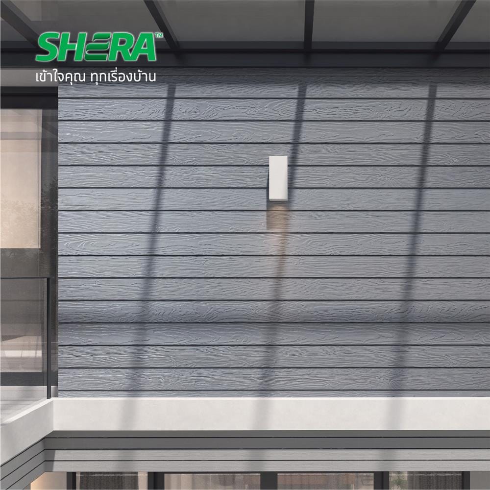 ไม้ฝา SHERA ลายสัก 15X300X0.8 ซม. สีเทาโมเดิร์น