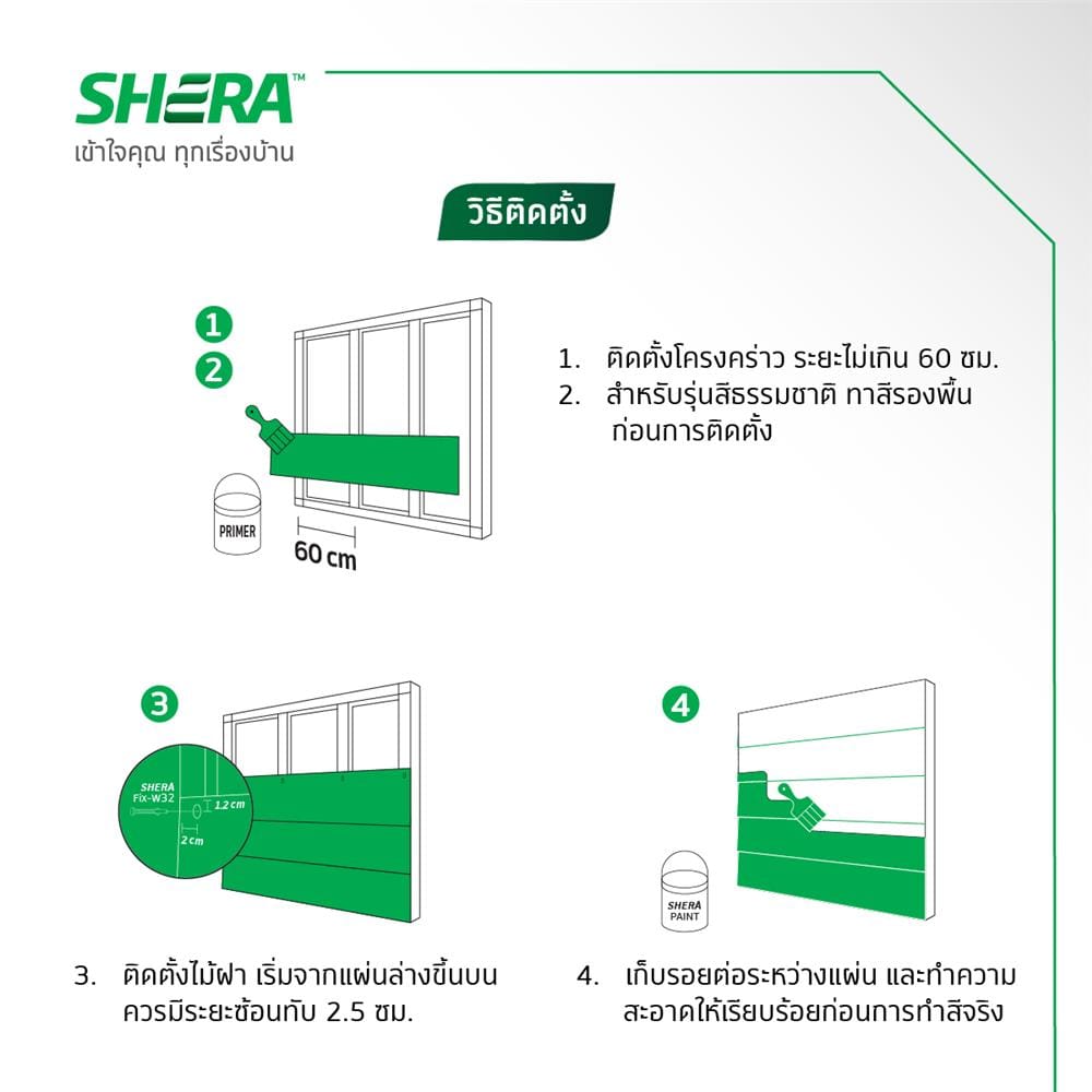 ไม้ฝา SHERA ลายสัก 15X300X0.8 ซม. สีเทาโมเดิร์น