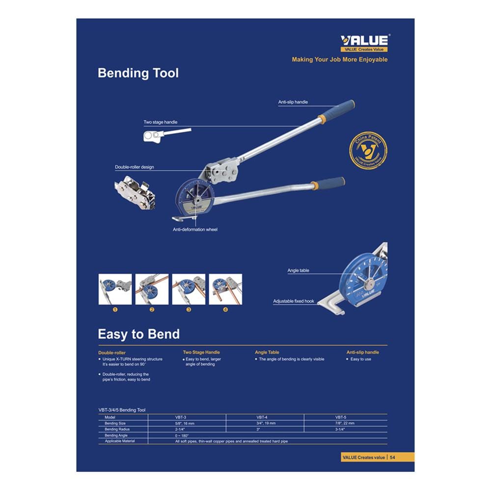 ที่ดัดแป๊บ VALUE VBT-5 7/8 นิ้ว