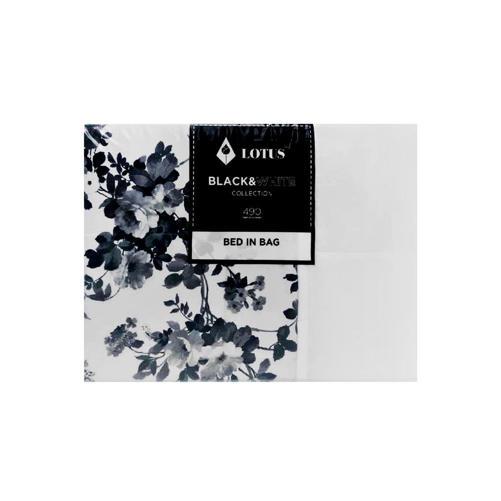 ชุดผ้าปูที่นอน 6 ฟุต 6 ชิ้น LOTUS BLACK&WHITE LI-BW 04W