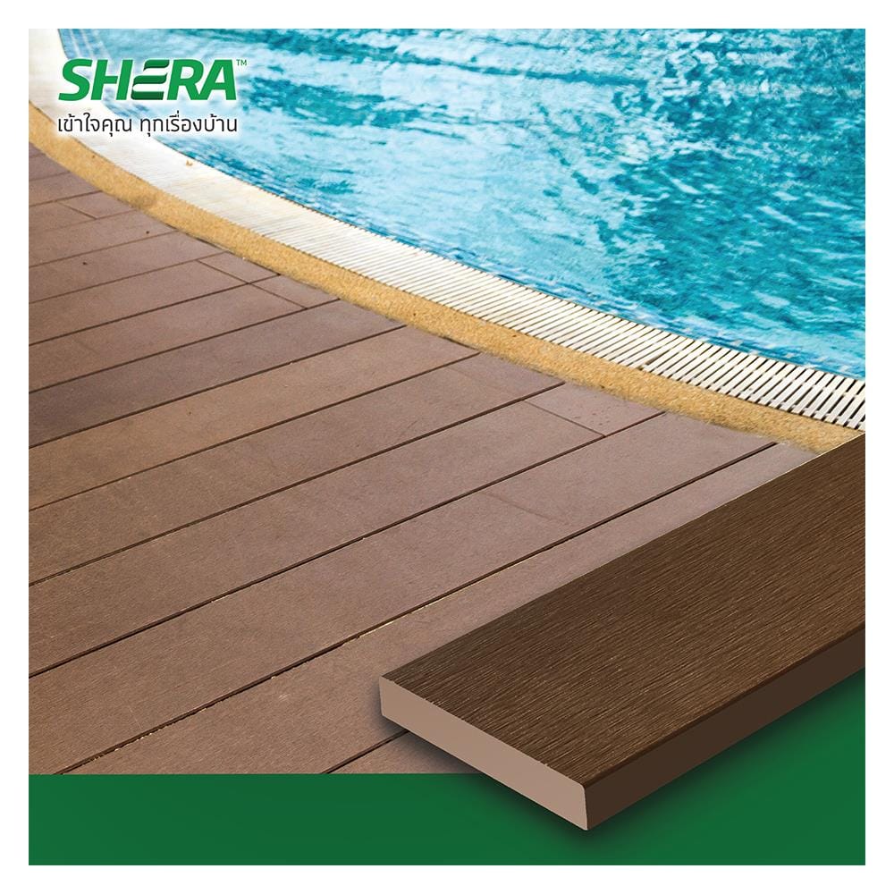 ไม้พื้น SHERA คัลเลอร์ทรู ลายเสี้ยน ขอบวี 15X300X2.5 ซม. สีทรอปิคอล โอ๊ค