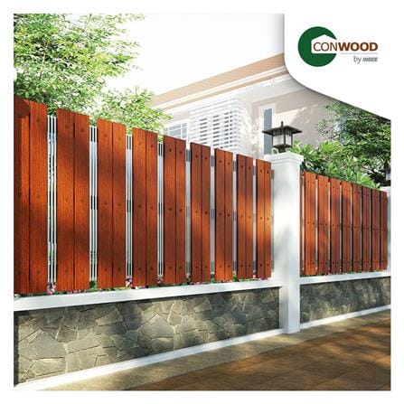 ไม้รั้ว หัวตัด CONWOOD ชัยพฤกษ์ หน้า 4 นิ้ว 10X100X1.6 ซม. สีมะฮอกกานี_4