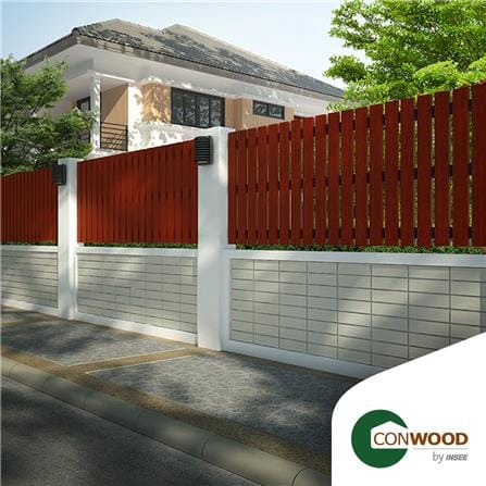 ไม้รั้ว หัวตัด CONWOOD ชัยพฤกษ์ หน้า 4 นิ้ว 10X100X1.6 ซม. สีมะฮอกกานี_6
