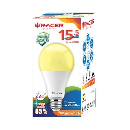 หลอดไฟ LED RACER A65 KIMMIE 15.5 วัตต์ WARM WHITE E27_1