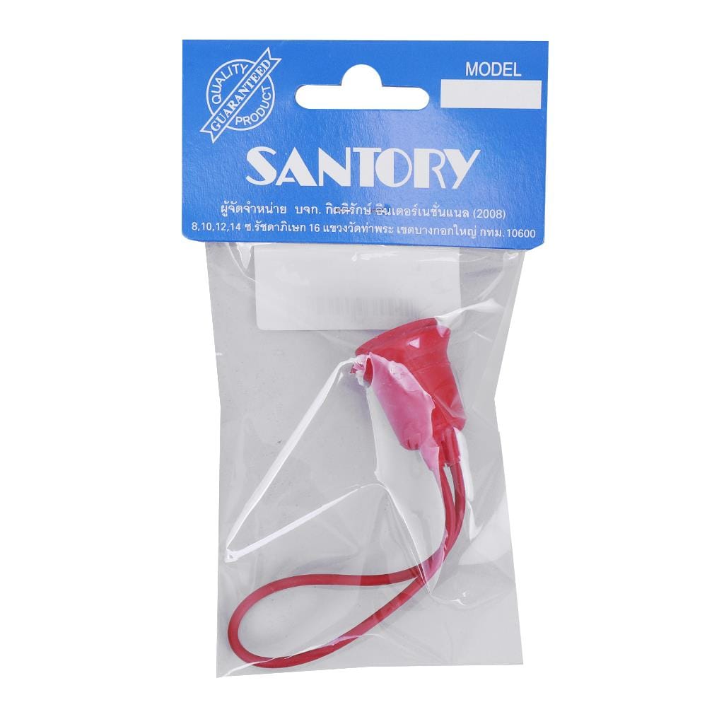 ขั้วยางกันน้ำเกลียว SANTORY E-12 LH-13 สีแดง