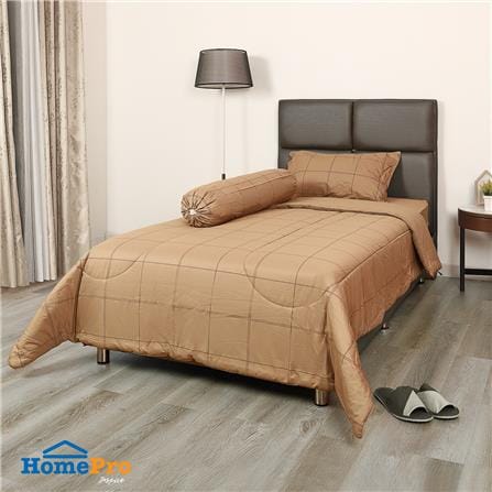 ชุดผ้าปูที่นอน 3.5 ฟุต 4 ชิ้น HOME LIVING STYLE KANA สีน้ำตาล_0