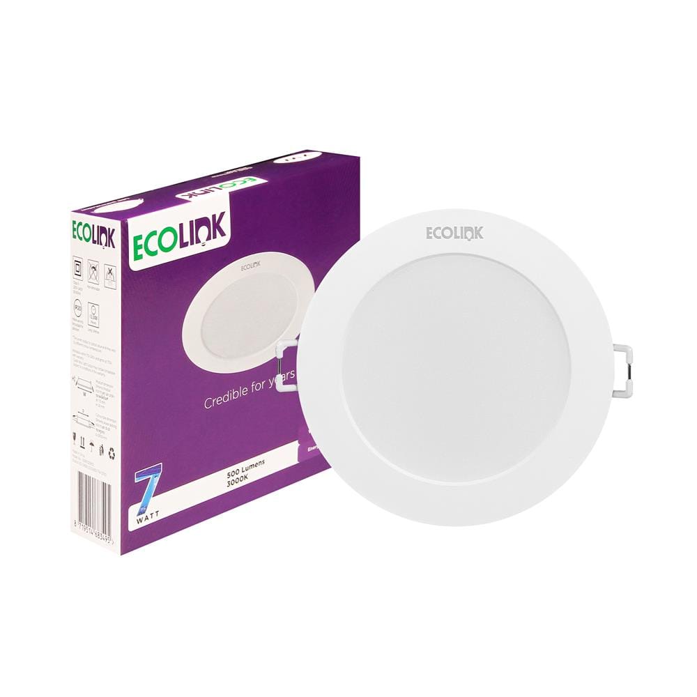 ดาวน์ไลท์ LED ECOLINK 4 นิ้ว 7 วัตต์ WARM WHITE สีขาว