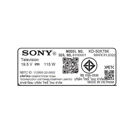 ทีวีแอลอีดี 50 นิ้ว SONY (4K, LED, GOOGLE TV) KD-50X75K_4