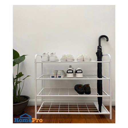 ชั้นวางรองเท้า 4 ชั้น พร้อมที่เก็บร่ม STACKO NOBLE 80x30x68 ซม. สีขาว_3