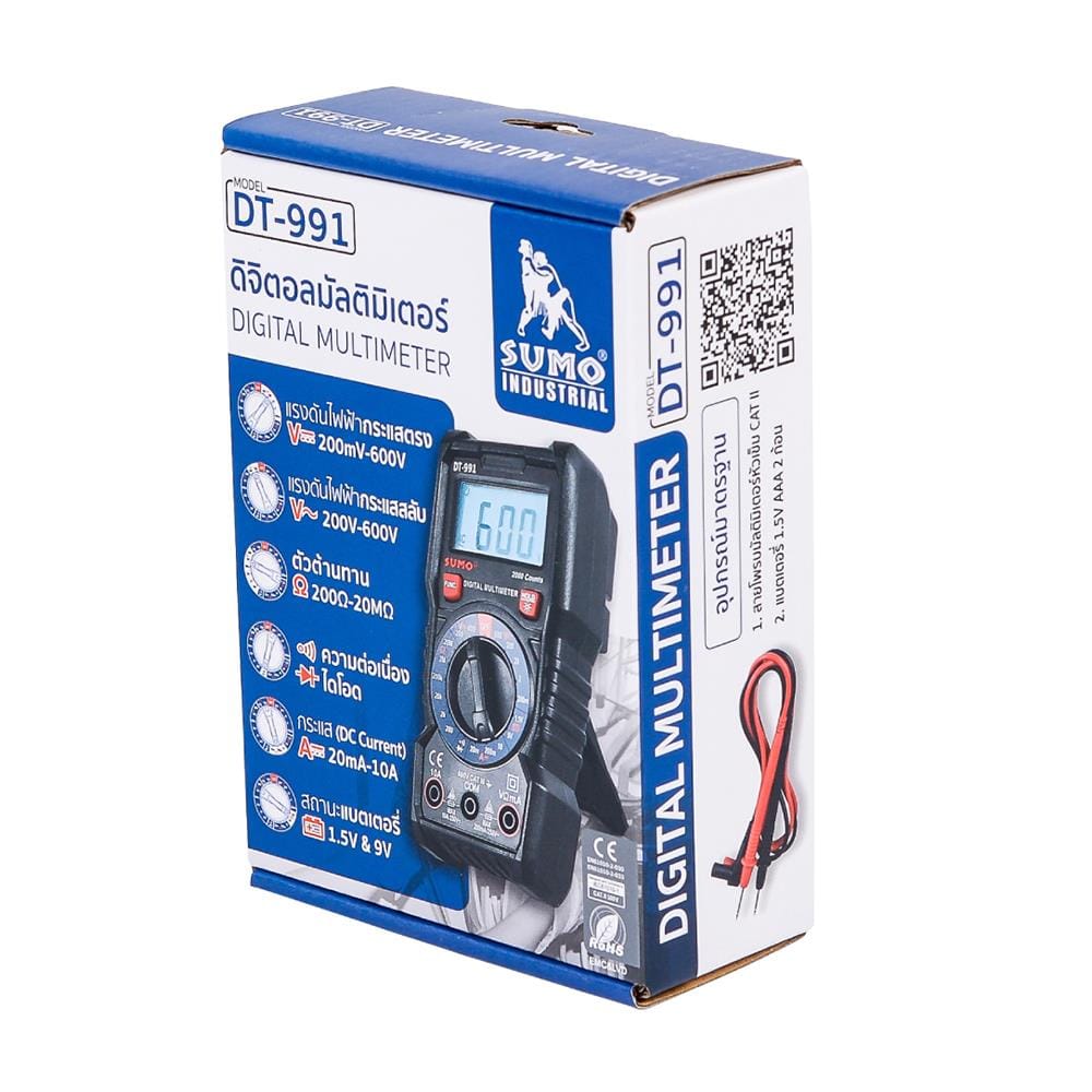 ดิจิตอลมัลติมิเตอร์ SUMO DT-991 สีดำ