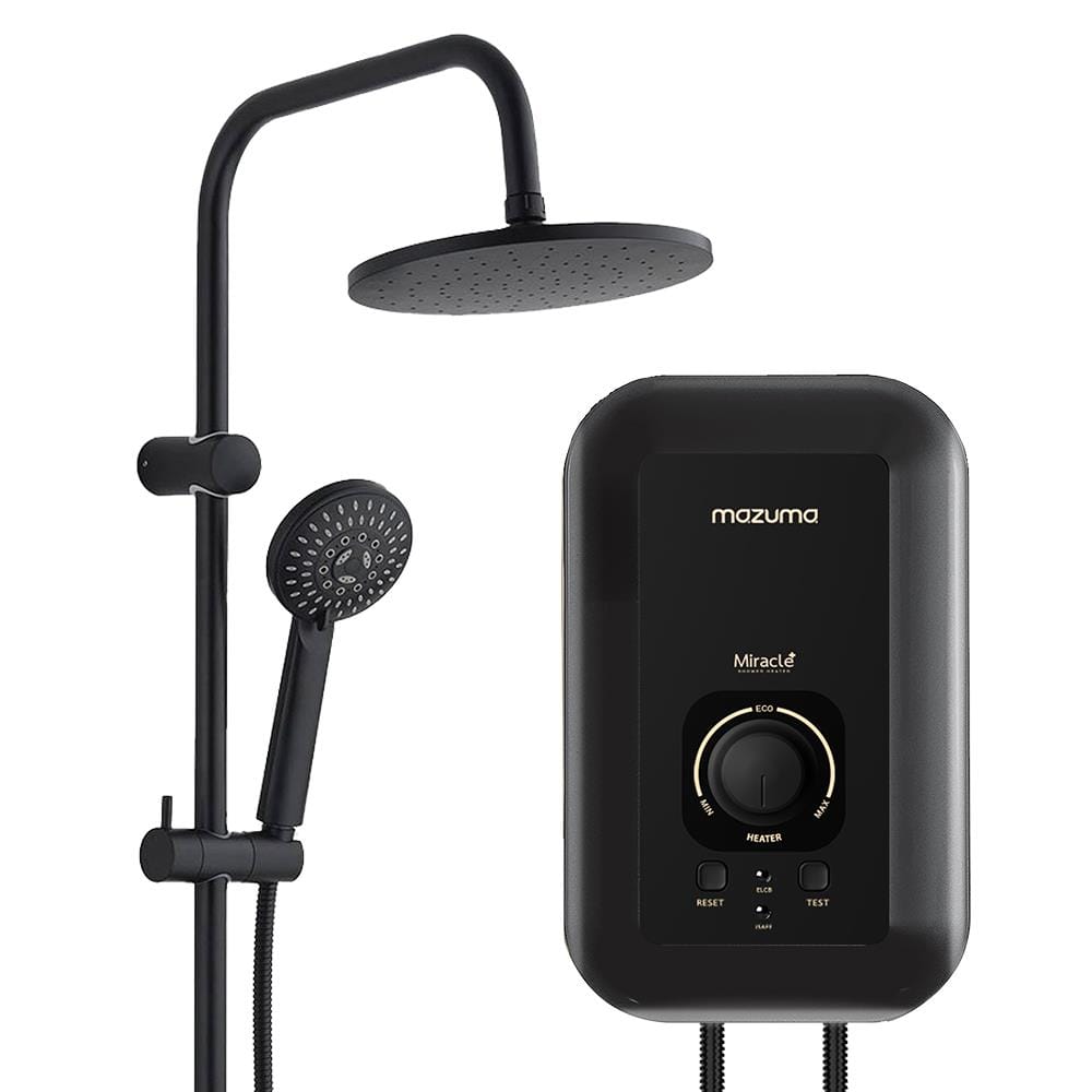 เครื่องทำน้ำอุ่น MAZUMA MIRACLE SATIN (Rain) 5500 วัตต์ สีดำ