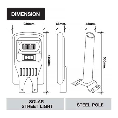 ไฟถนน SOLAR LEKISE SL 50 วัตต์ DAYLIGHT สีดำ_3