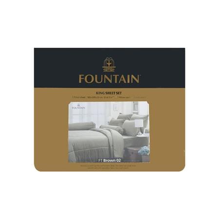 ชุดผ้าปูที่นอน 6 ฟุต 5 ชิ้น FOUNTAIN COLOR 70101-FT BROWN02_3