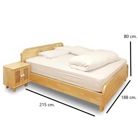 เตียง 6 ฟุต BAAN FURNITURE HESTIA สีไม้ธรรมชาติ_5