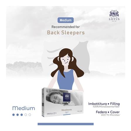 หมอนหนุน ไมโครไฟเบอร์ LOTUS MICRODOWNIA MEDIUM 20x30 นิ้ว สีขาว_8
