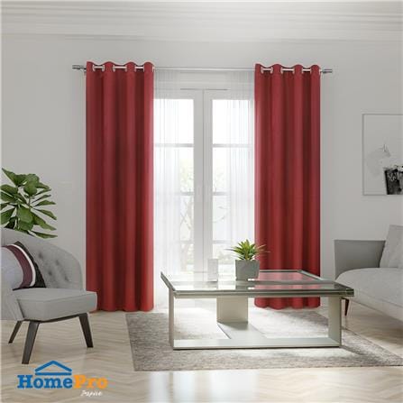 ผ้าม่าน EYELET HOME LIVING STYLE WAFFLE UV 140X220 ซม. สีแดง_6