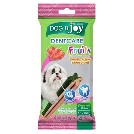 ขนมขัดฟันสุนัข DOG N JOY DENTCARE รสสตรอว์เบอร์รี่ 70 ก._0