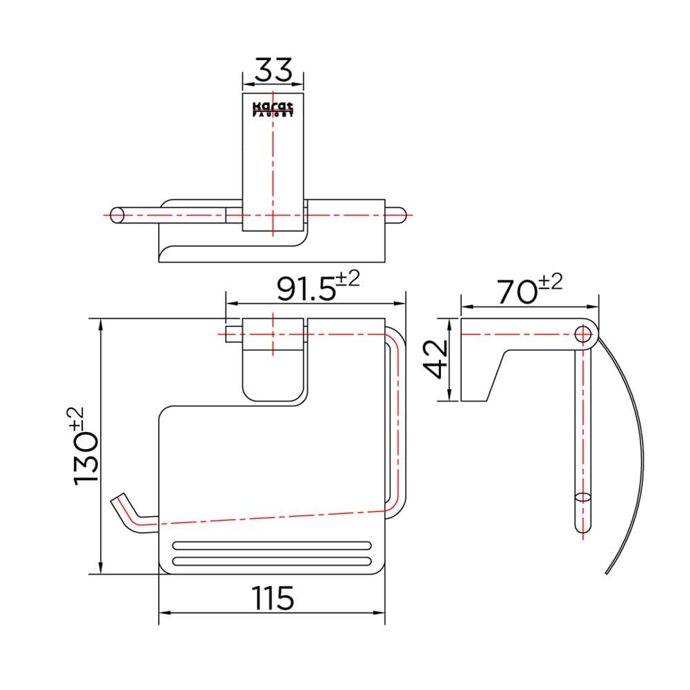 ที่ใส่กระดาษชำระ KARAT FAUCET KB-17-362-52 สีเงิน