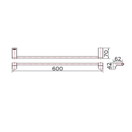 ราวแขวนผ้าเดี่ยว KARAT FAUCET KB-17-661-52 สีเงิน_1