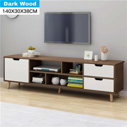ตู้วางทีวี HANSEN TV01 140 ซม. สีไม้เข้ม_1