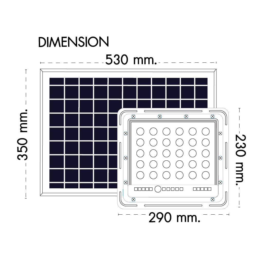 สปอทไลท์ SOLAR RACER CLEAN LIGHT 320 วัตต์ DAYLIGHT สีเทา