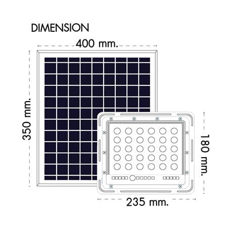 สปอทไลท์ SOLAR RACER CLEAN LIGHT 220 วัตต์ DAYLIGHT สีเทา_6
