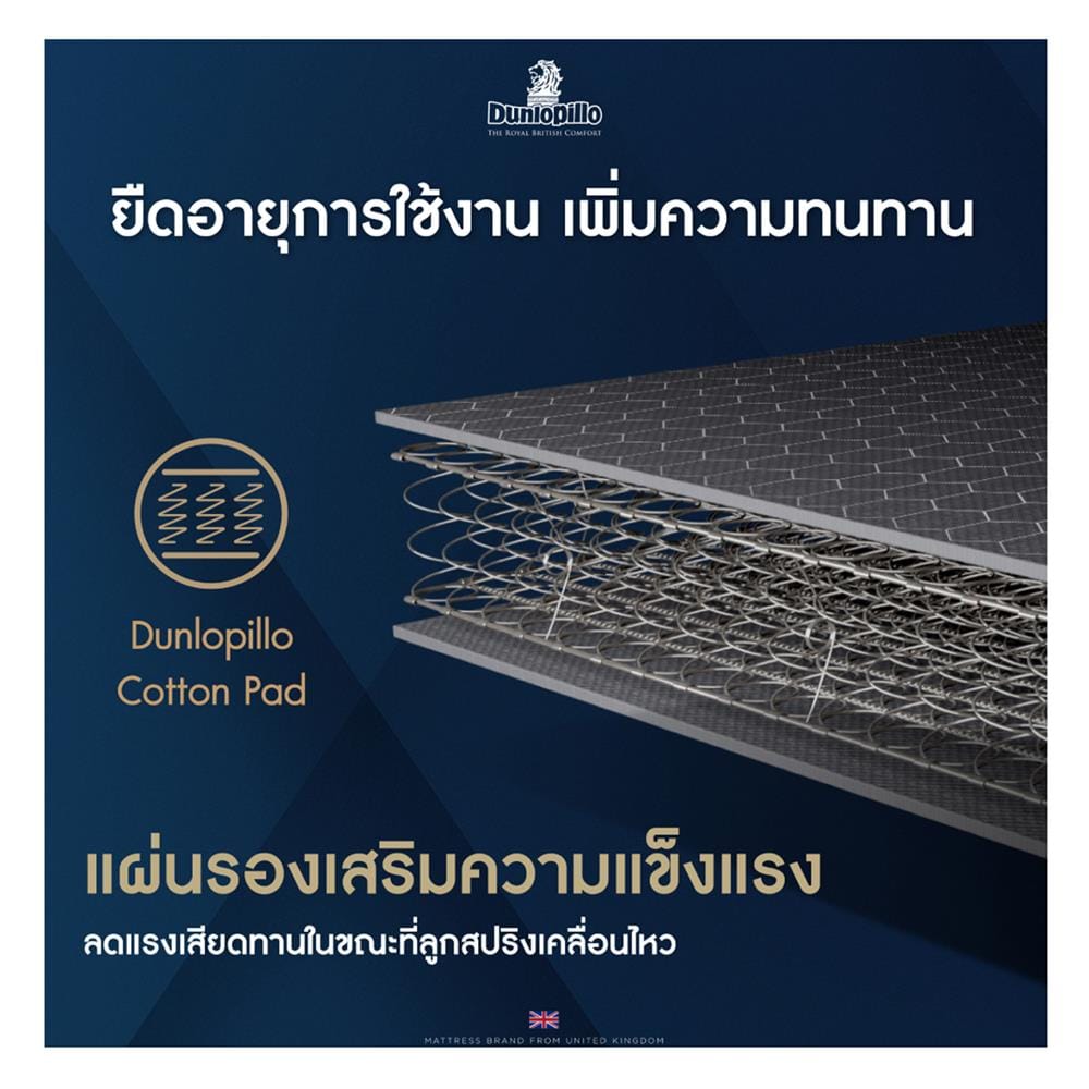 ที่นอนสปริง 3.5 ฟุต DUNLOPILLO รุ่น RADIANCE พร้อมหมอนหนุน 1 ชิ้น