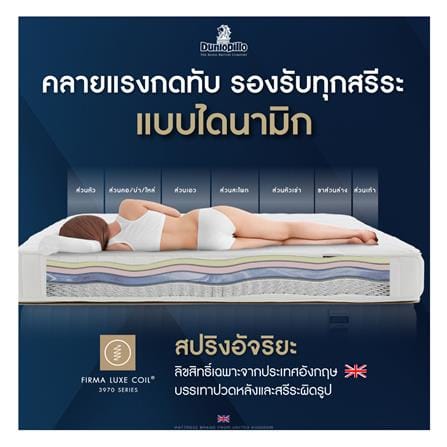 ที่นอนสปริง 3.5 ฟุต DUNLOPILLO รุ่น RADIANCE พร้อมหมอนหนุน 1 ชิ้น_6