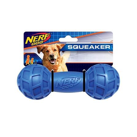 ของเล่นบาร์เบลสุนัข NERF DOG MICRO SQUEAK EXO BARBELL 7 นิ้ว_0