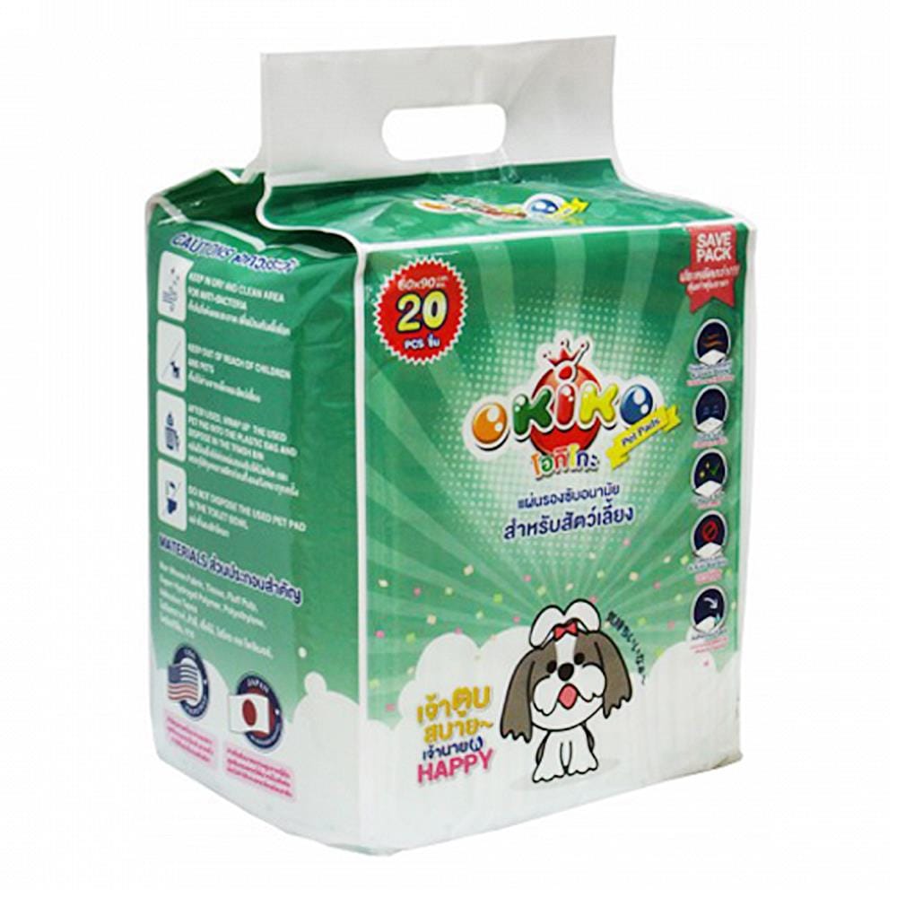 แผ่นรองฉี่สุนัขและแมว OKIKO 60X90 ซม. 20 แผ่น