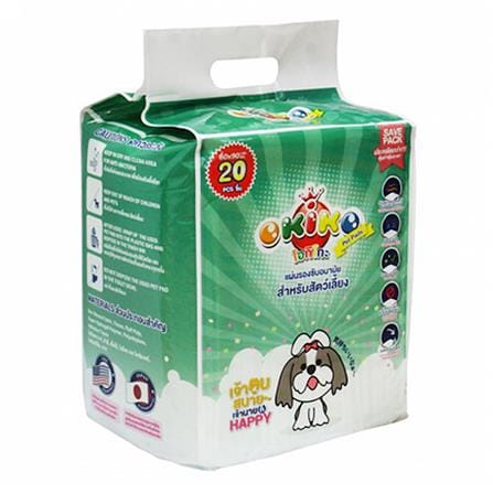แผ่นรองฉี่สุนัขและแมว OKIKO 60X90 ซม. 20 แผ่น_0