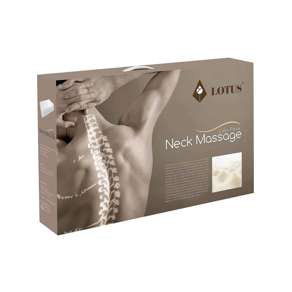 หมอนสุขภาพ ยางพารา LOTUS NECK MASSAGE 14.6X22.5 นิ้ว สีขาว