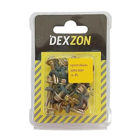สกรูปลายสว่านพร้อมแหวน DEXZON 5.5x25 มม. (แพ็ก 15 ชิ้น)_1