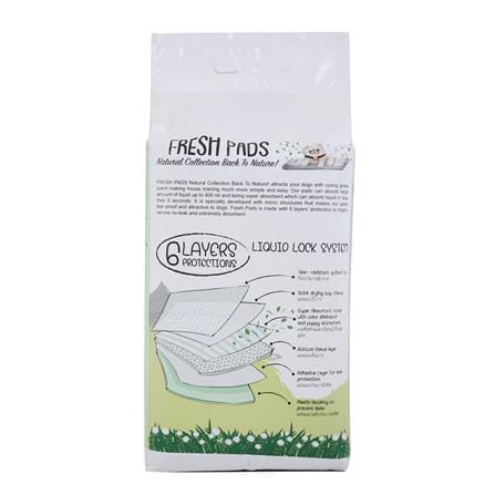 แผ่นรองฉี่สุนัข FRESH PAD กลิ่นหญ้าฤดูใบไม้ผลิ SIZE M 50 แผ่น_3