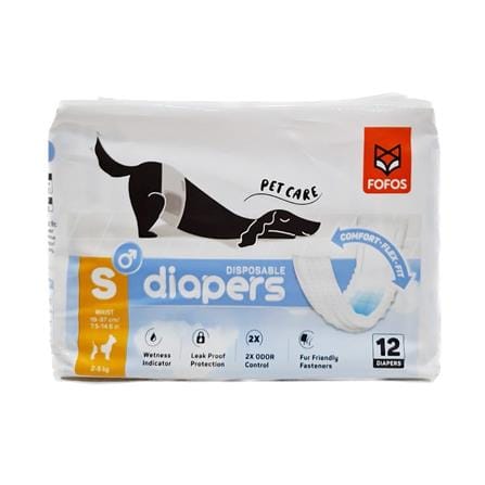 โอบิสุนัข FOFOS DIAPERS MALE DOG SIZE S แพ็ก 12 ชิ้น_0