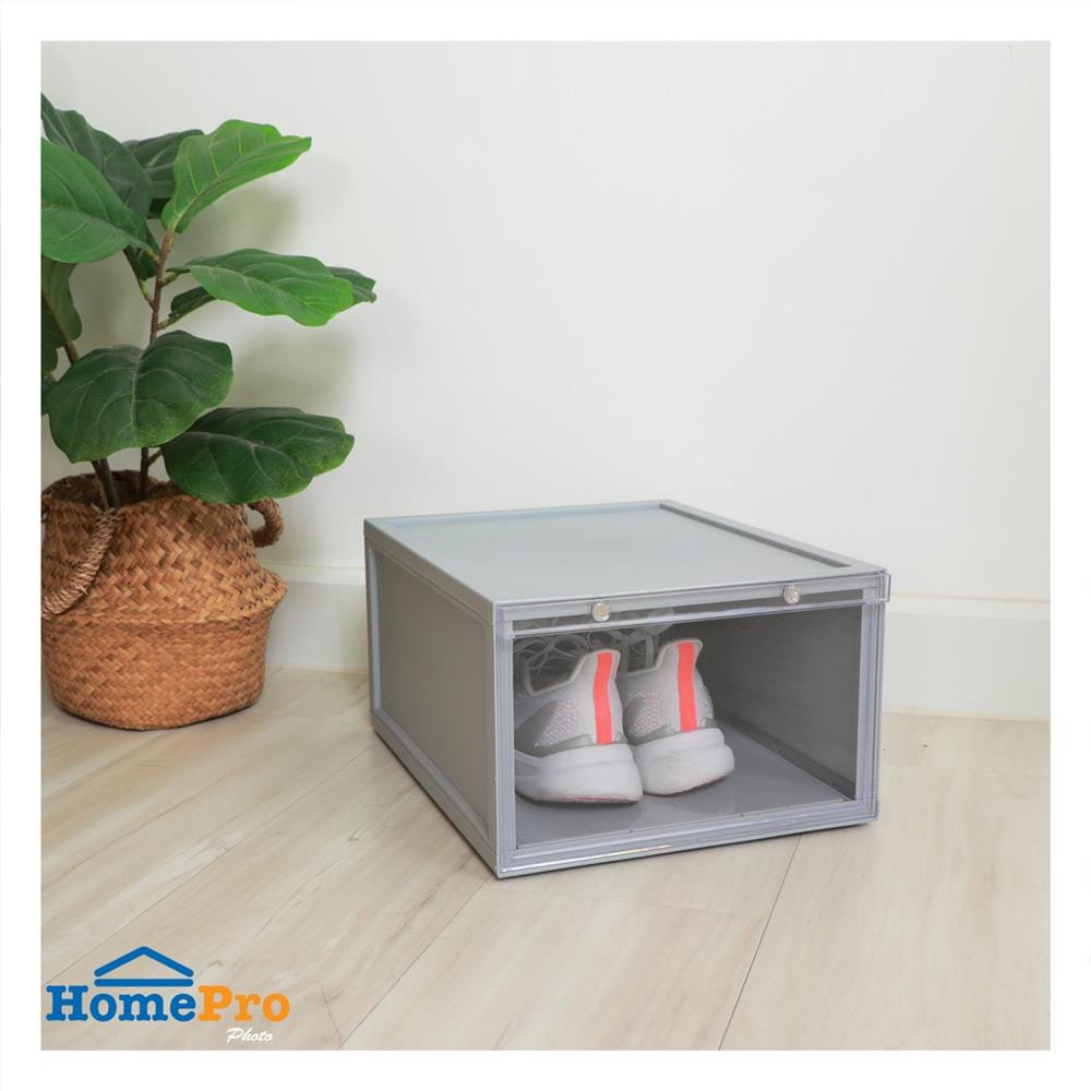 กล่องรองเท้า STACKO MAGNETIC LOCK MONO 28X37X18.3 ซม. สีเทา