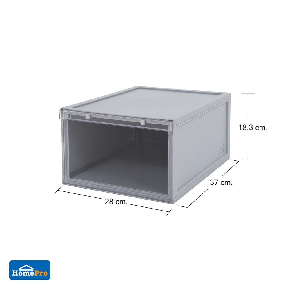 กล่องรองเท้า STACKO MAGNETIC LOCK MONO 28X37X18.3 ซม. สีเทา