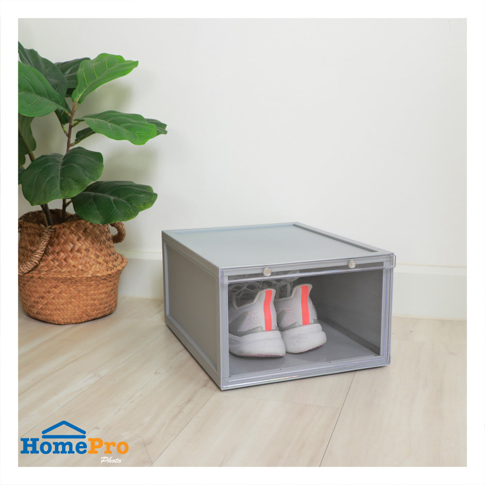 กล่องรองเท้า STACKO MAGNETIC LOCK MONO 28X37X18.3 ซม. สีเทา