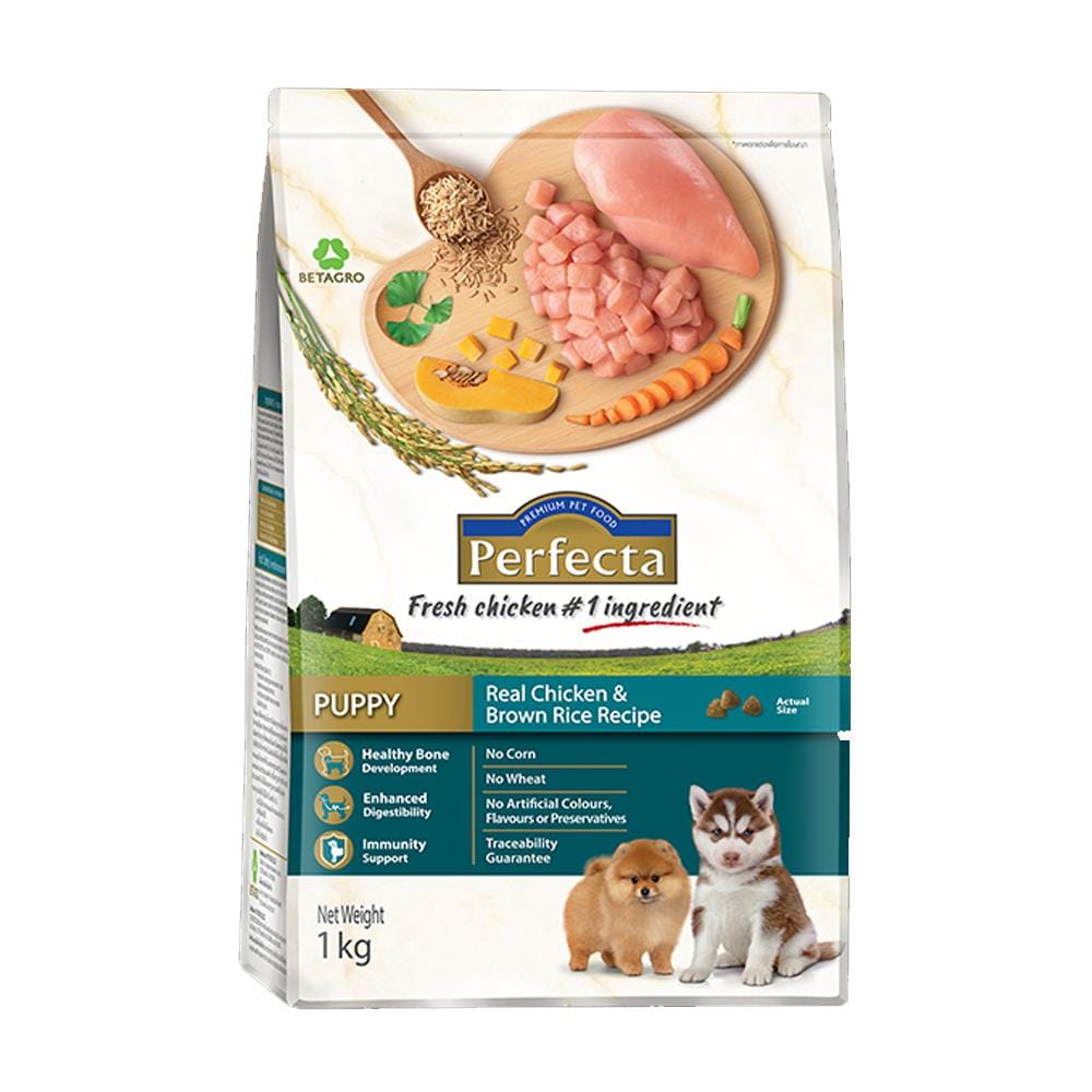 อาหารสุนัข PERFECTA PUPPY CHICKEN AND BROWN RICE 1 กก.