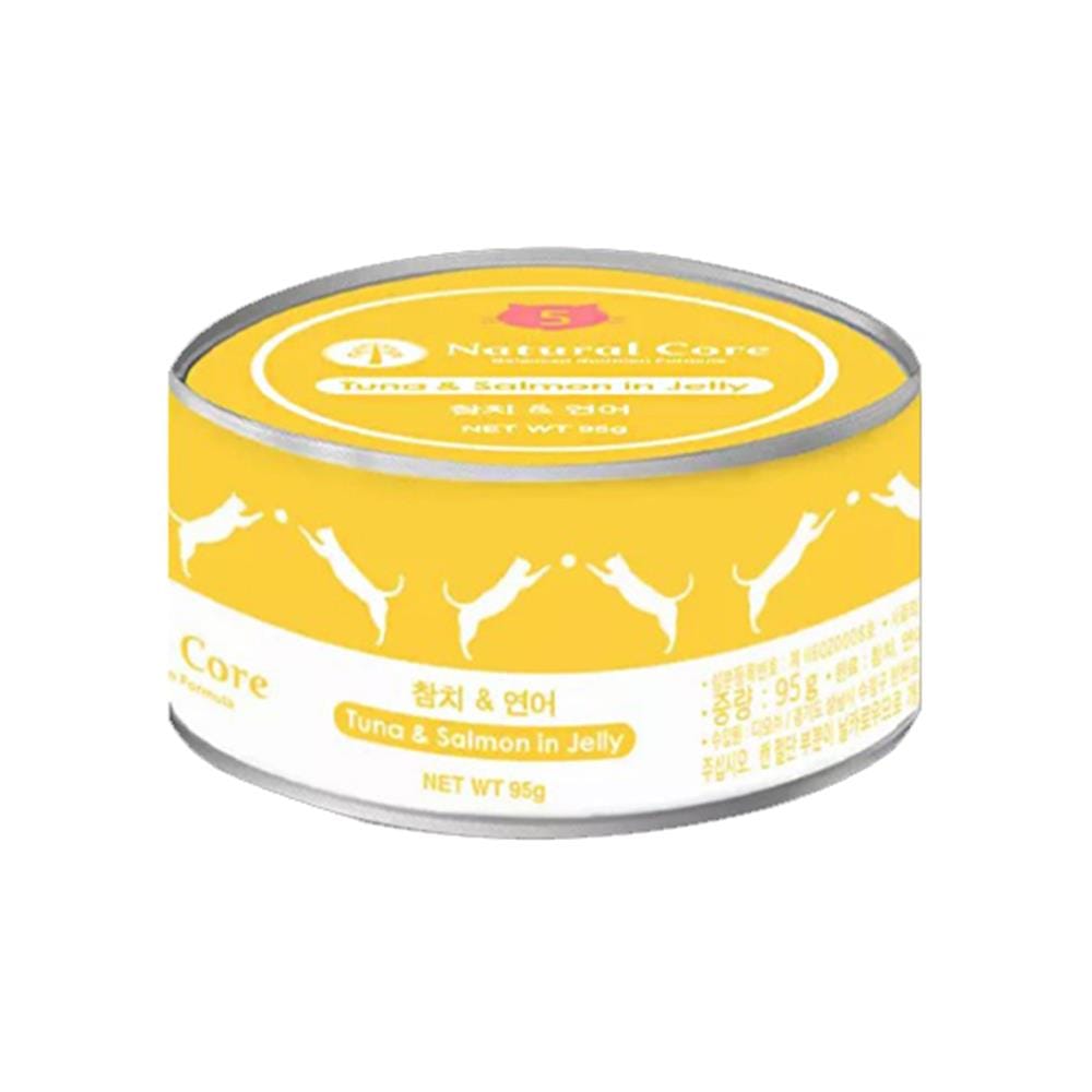 อาหารเปียกแมว NATURAL CORE ปลาทูน่าและปลาแซลมอนในเยลลี่ 95 ก.