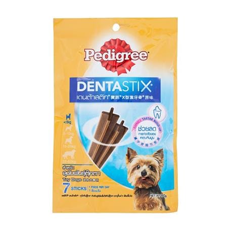 ขนมขัดฟันสุนัข PEDIGREE DENTA STIX 7 STICKS พันธุ์ตุ๊กตา 60 ก.