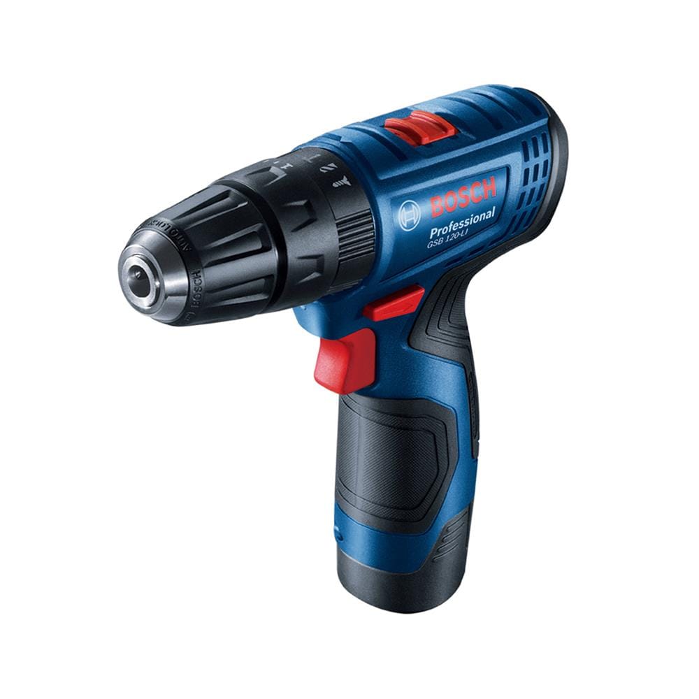 สว่านกระแทกไร้สาย BOSCH GSB120-LI 12 โวลต์ (พร้อมแบตเตอรี่ และอุปกรณ์เสริม 23 ชิ้น)